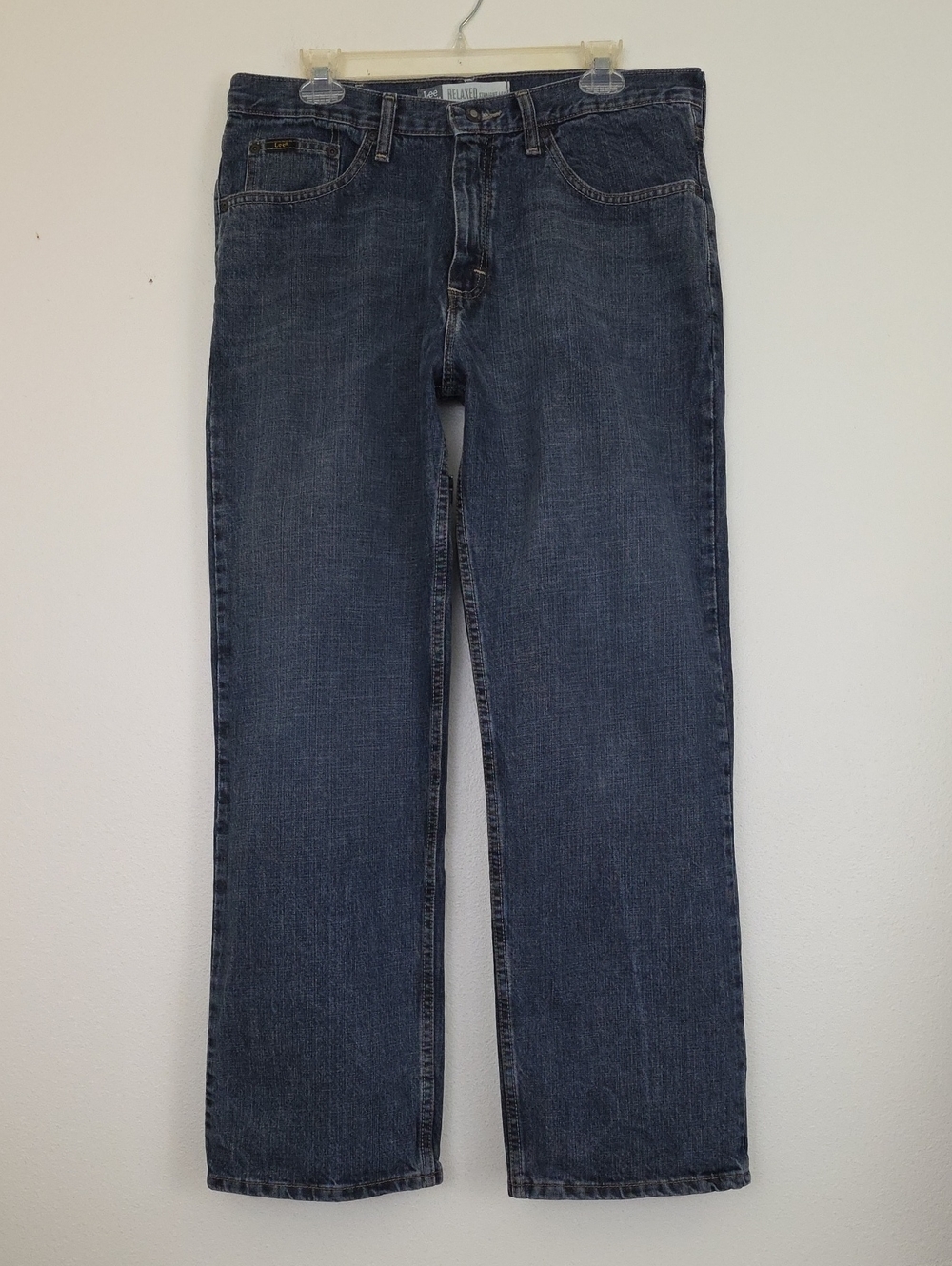 Lee Blue Relaxed Straight Leg 100% Cotton Jeans 34 X 30